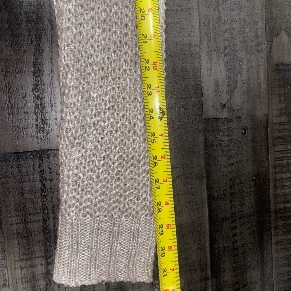 AERIE Sheer Cable Knit Women's Cotton Blend Sweater Size M Gray Soft & Cozy - Picture 7 of 8